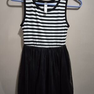 Beautees Black and White Striped Casual Dress